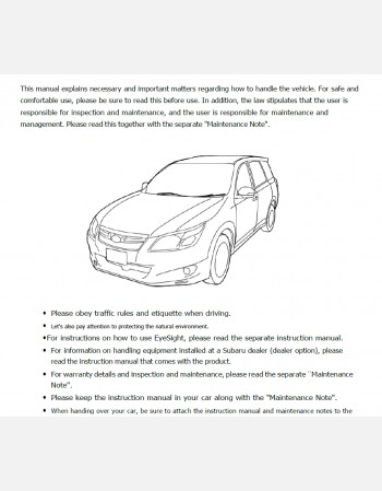 subaru exiga 2014-2015 owners manual in english